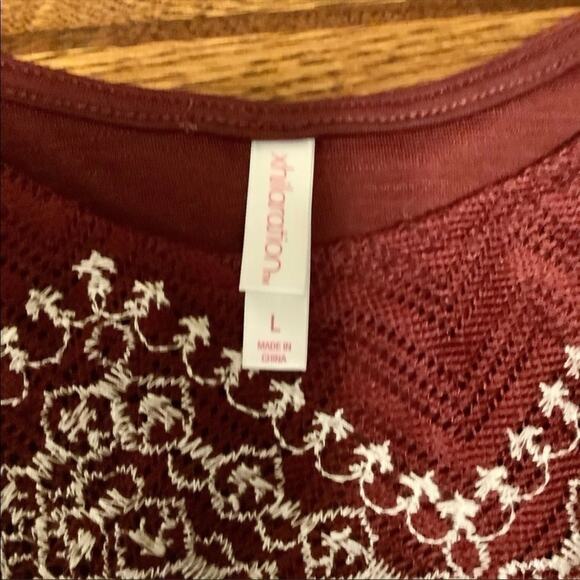 Xhileration Juniors Teens Red White Soft Zig Zag Dress Size Large - Picture 9 of 10